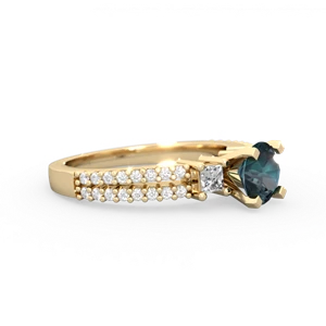 Alexandrite Classic 6Mm Round Engagement 14K Yellow Gold ring R26436RD