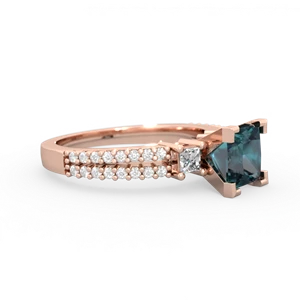 Alexandrite Classic 6Mm Princess Engagement 14K Rose Gold ring R26436SQ