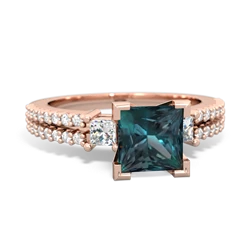 Thumbnail for Lab Alexandrite Engagement 14K Rose Gold ring R26436SQ - top view