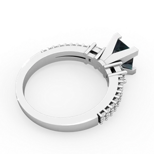 Alexandrite Classic 6Mm Princess Engagement 14K White Gold ring R26436SQ