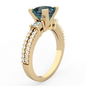 Alexandrite Classic 6Mm Princess Engagement 14K Yellow Gold ring R26436SQ