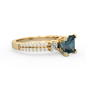 Alexandrite Classic 6Mm Princess Engagement 14K Yellow Gold ring R26436SQ