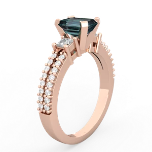 Alexandrite Classic 7X5mm Emerald-Cut Engagement 14K Rose Gold ring R26437EM