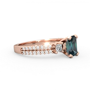 Alexandrite Classic 7X5mm Emerald-Cut Engagement 14K Rose Gold ring R26437EM