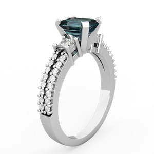 Alexandrite Classic 7X5mm Emerald-Cut Engagement 14K White Gold ring R26437EM