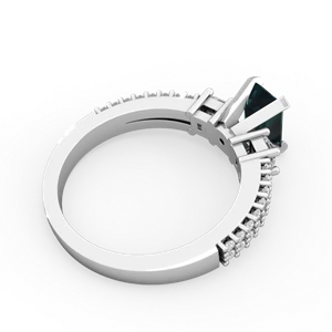 Alexandrite Classic 7X5mm Emerald-Cut Engagement 14K White Gold ring R26437EM