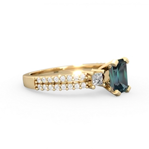 Alexandrite Classic 7X5mm Emerald-Cut Engagement 14K Yellow Gold ring R26437EM