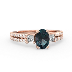 Alexandrite Classic 7X5mm Oval Engagement 14K Rose Gold ring R26437VL