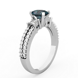 Alexandrite Classic 7X5mm Oval Engagement 14K White Gold ring R26437VL