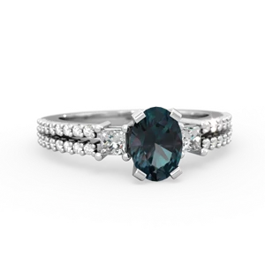 Alexandrite Classic 7X5mm Oval Engagement 14K White Gold ring R26437VL