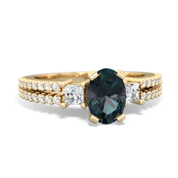Thumbnail for Lab Alexandrite Engagement 14K Yellow Gold ring R26437VL - top view