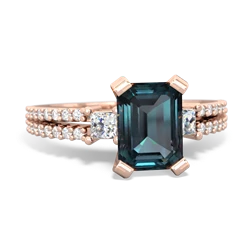 Thumbnail for Lab Alexandrite Engagement 14K Rose Gold ring R26438EM - top view