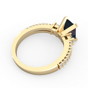 Alexandrite Classic 8X6mm Emerald-Cut Engagement 14K Yellow Gold ring R26438EM