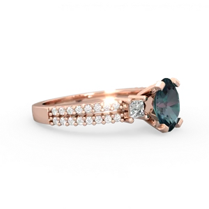 Alexandrite Classic 8X6mm Oval Engagement 14K Rose Gold ring R26438VL