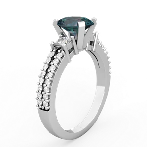 Alexandrite Classic 8X6mm Oval Engagement 14K White Gold ring R26438VL