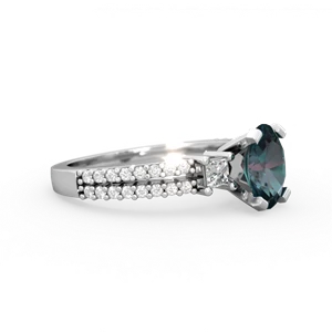 Alexandrite Classic 8X6mm Oval Engagement 14K White Gold ring R26438VL