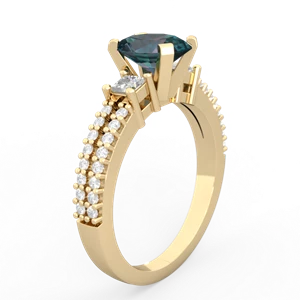 Alexandrite Classic 8X6mm Oval Engagement 14K Yellow Gold ring R26438VL