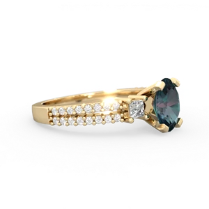 Alexandrite Classic 8X6mm Oval Engagement 14K Yellow Gold ring R26438VL