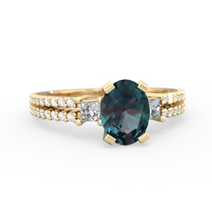 Alexandrite Classic 8X6mm Oval Engagement 14K Yellow Gold ring R26438VL