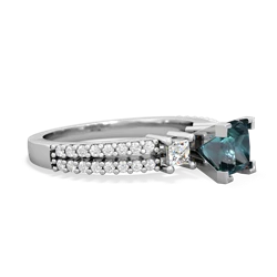 Alexandrite Classic 5Mm Square Engagement 14K White Gold ring R26435SQ