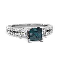 Alexandrite Classic 5Mm Square Engagement 14K White Gold ring R26435SQ