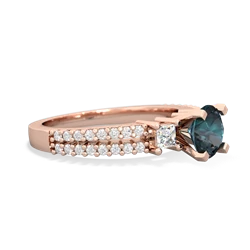 Alexandrite Classic 6Mm Round Engagement 14K Rose Gold ring R26436RD