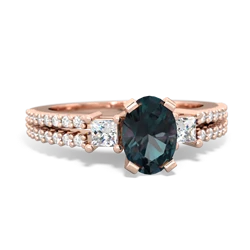 Alexandrite Classic 7X5mm Oval Engagement 14K Rose Gold ring R26437VL