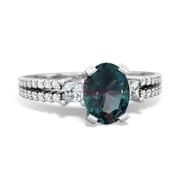 Alexandrite Classic 8X6mm Oval Engagement 14K White Gold ring R26438VL