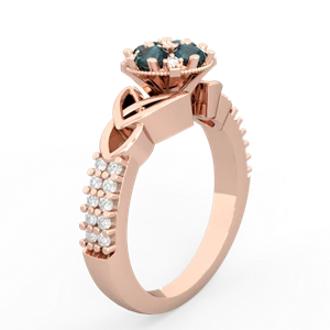 Alexandrite Celtic Knot Cluster Engagement 14K Rose Gold ring R26443RD