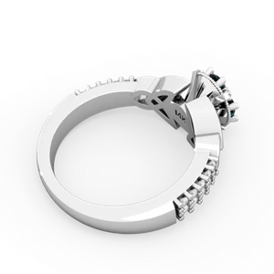 Alexandrite Celtic Knot Cluster Engagement 14K White Gold ring R26443RD