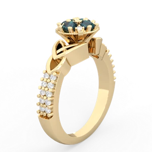 Alexandrite Celtic Knot Cluster Engagement 14K Yellow Gold ring R26443RD