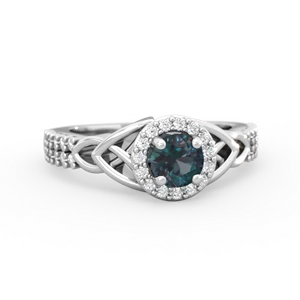 matching engagment rings - Celtic Knot Halo
