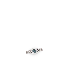 Thumbnail for Lab Alexandrite Celtic Knot Halo 14K White Gold ring R26445RH - profile view