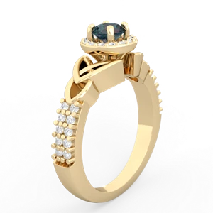 Alexandrite Celtic Knot Halo 14K Yellow Gold ring R26445RH