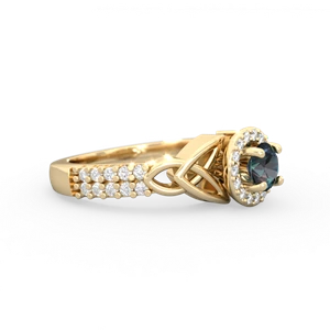 Alexandrite Celtic Knot Halo 14K Yellow Gold ring R26445RH