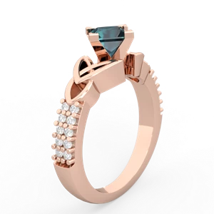 Alexandrite Celtic Knot 5Mm Square Engagement 14K Rose Gold ring R26445SQ