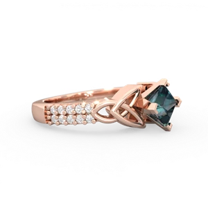 Alexandrite Celtic Knot 5Mm Square Engagement 14K Rose Gold ring R26445SQ