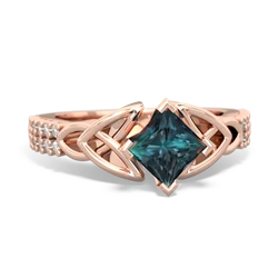 Thumbnail for Lab Alexandrite Celtic Knot Engagement 14K Rose Gold ring R26445SQ - top view