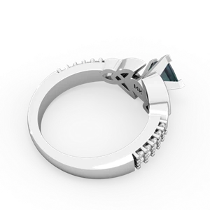 Alexandrite Celtic Knot 5Mm Square Engagement 14K White Gold ring R26445SQ