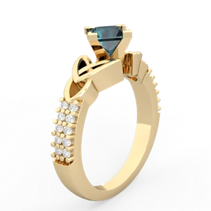 Alexandrite Celtic Knot 5Mm Square Engagement 14K Yellow Gold ring R26445SQ