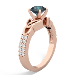 Thumbnail for Lab Alexandrite Celtic Knot Engagement 14K Rose Gold ring R26446RD - side view
