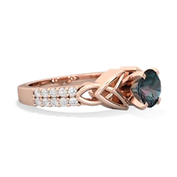 Thumbnail for Lab Alexandrite Celtic Knot Engagement 14K Rose Gold ring R26446RD - hand 1 view