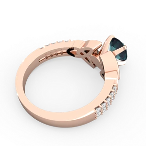 Alexandrite Celtic Knot 6Mm Round Engagement 14K Rose Gold ring R26446RD
