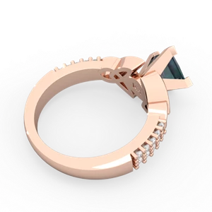 Alexandrite Celtic Knot 6Mm Princess Engagement 14K Rose Gold ring R26446SQ