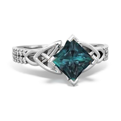 Thumbnail for Lab Alexandrite Celtic Knot Engagement 14K White Gold ring R26446SQ - top view