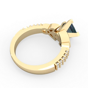 Alexandrite Celtic Knot 6Mm Princess Engagement 14K Yellow Gold ring R26446SQ