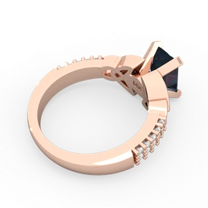 Alexandrite Celtic Knot 8X6 Emerald-Cut Engagement 14K Rose Gold ring R26448EM