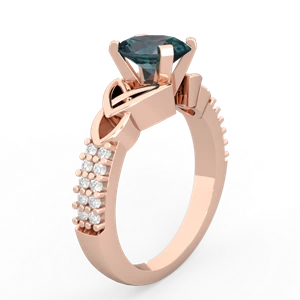 Alexandrite Celtic Knot 8X6 Oval Engagement 14K Rose Gold ring R26448VL