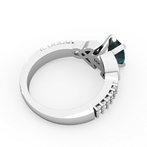 Alexandrite Celtic Knot 8X6 Oval Engagement 14K White Gold ring R26448VL