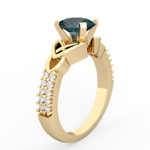 Alexandrite Celtic Knot 8X6 Oval Engagement 14K Yellow Gold ring R26448VL